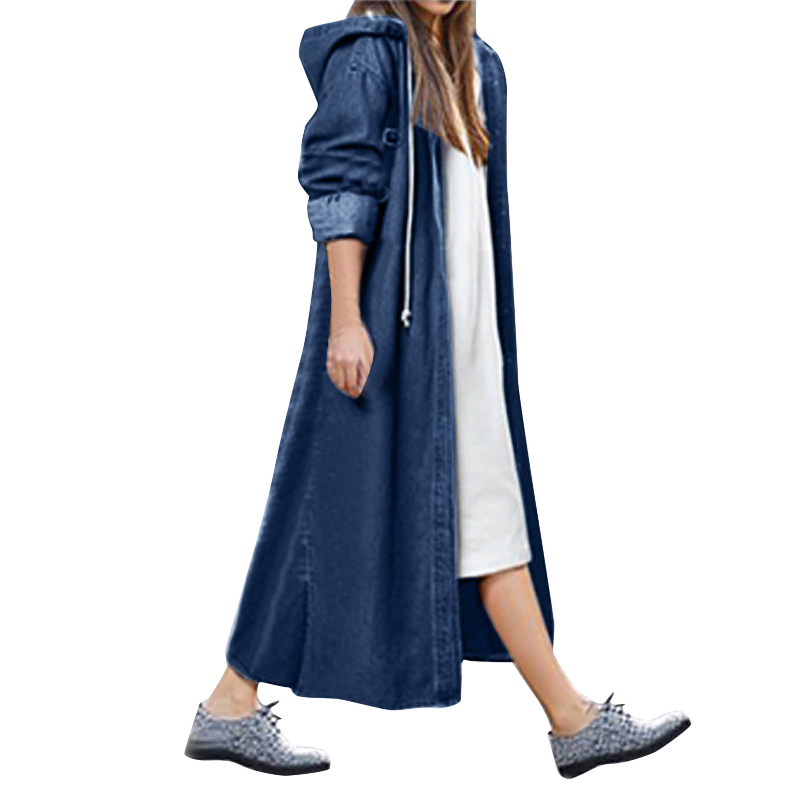 Hooded Outwear Denim Coat For Women Winter Clothes Women Long Overcoat Jacket Coat Jean Sleeve Women's Blouse Veste Femme