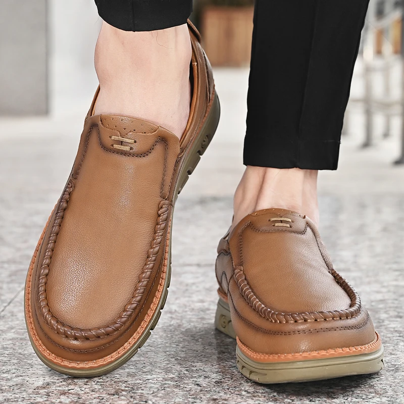 High quality shoes casual men comfortable flat genuine leather luxury shoes men casual shoes designer original adult shoes