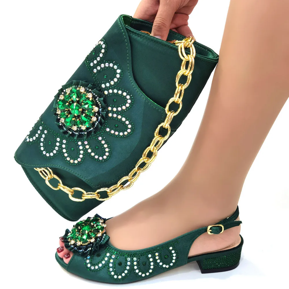 High Quality African Style Ladies Shoes And Bags Set Latest peach Italian Shoes And Bag Set For Party