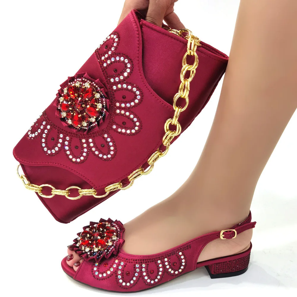 High Quality African Style Ladies Shoes And Bags Set Latest peach Italian Shoes And Bag Set For Party