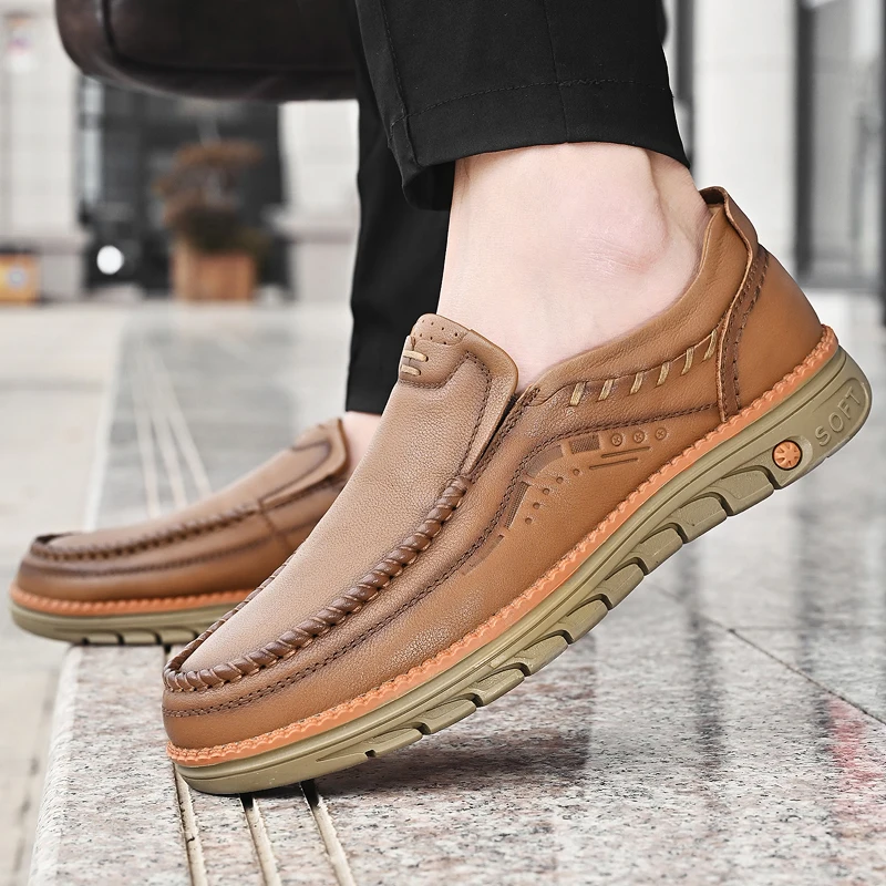 High quality shoes casual men comfortable flat genuine leather luxury shoes men casual shoes designer original adult shoes