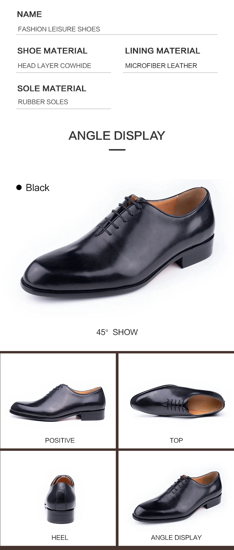 Successful men's leather shoes high quality handmade casual business office work shoes gentleman lace up comfortable